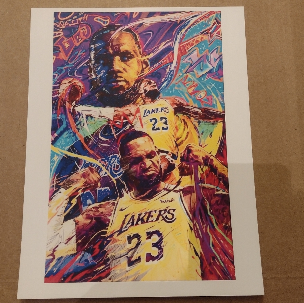LEBRON JAMES LAKERS PREMIUM GLOSSY 8.5x11 NBA COLOR ART WALL POSTER BRAND NEW!